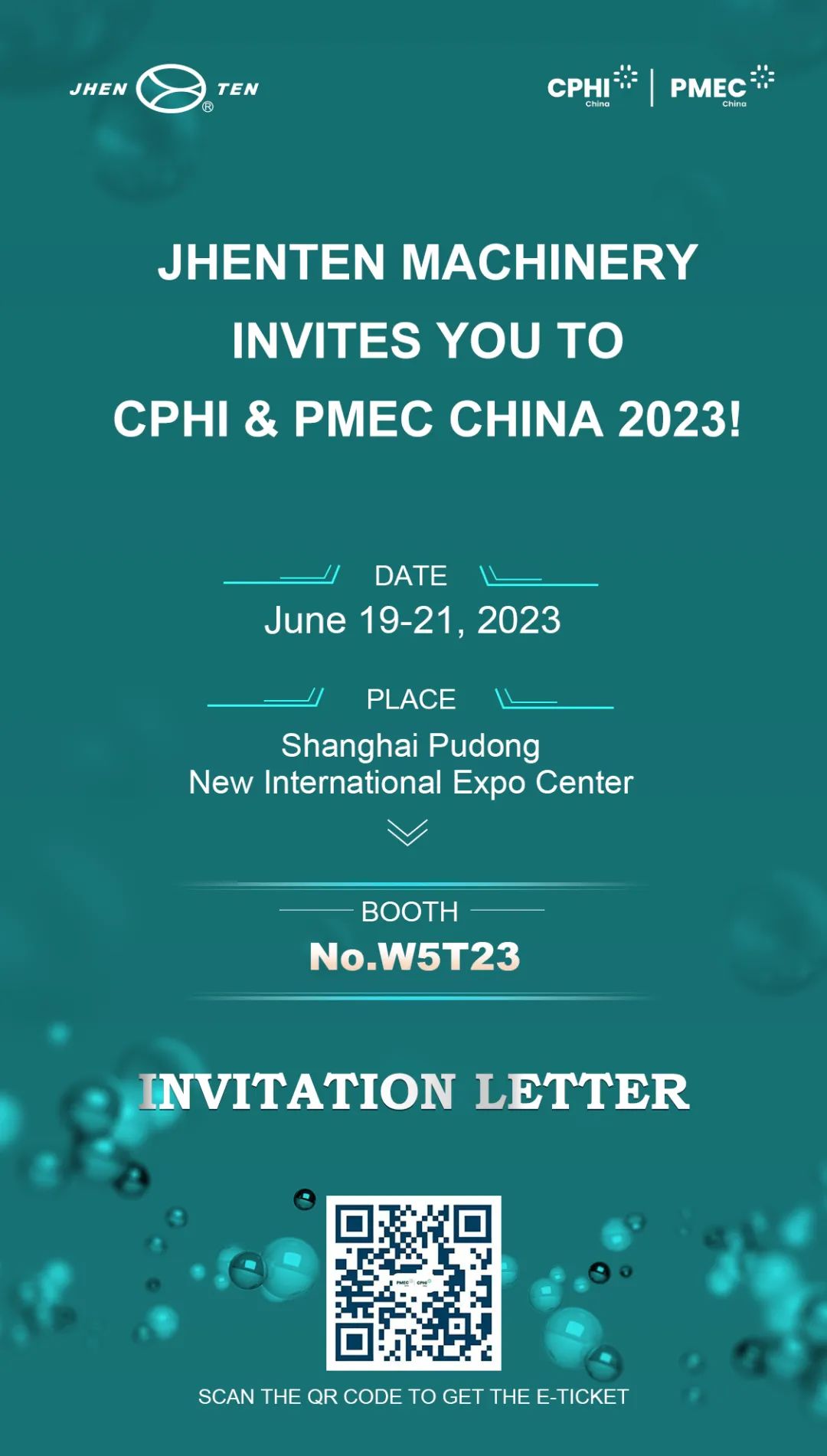 Jhenten Machinery  invites you to CPHI & PMEC China 2023！(圖1)